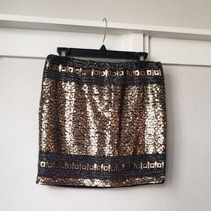 English Rose bronze & black embellished mini skirt